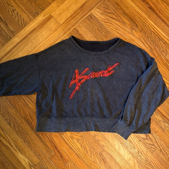 80s style short stonewash All Saints sweater sz M - Picture 1 of 7